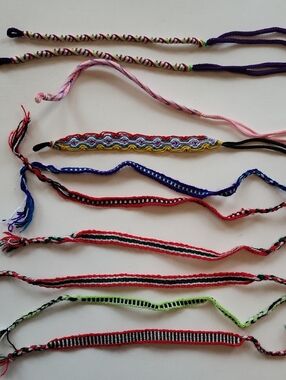 Handmade Multicolor Woven Friendship Bracelets - Set of 10